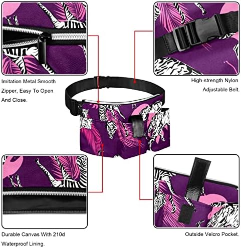 Bolsos de ferramenta de folhas roxas escuras de zebra bolsas de trabalho para ferramentas de bolsa organizadora