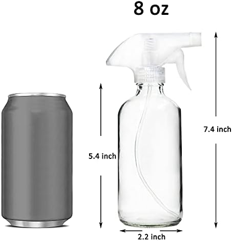 Youngever 4 pacote garrafa de spray de vidro vazio, 8 onças de spray de vidro transparente para óleos essenciais