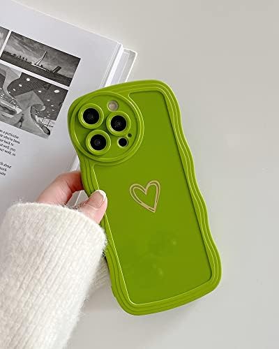 Ginkgonut Compatível com o iPhone 14 Pro Max Case, Caixa de moldura ondulada para mulheres e choques