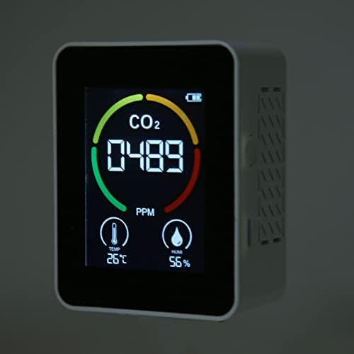 Testador de dióxido de carbono, monitor de dióxido de carbono Sensor semicondutor 3 Funções Recarregam a tela grande baixo consumo para casa
