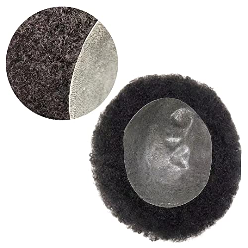 Toupee Afro para homens negros Afro -americanos Curly Wavy Hair Unit