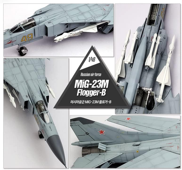 Kits de modelos de plástico de hobby da academia 1/48 Escala russa da força aérea MIG-23M FLOGGER-B