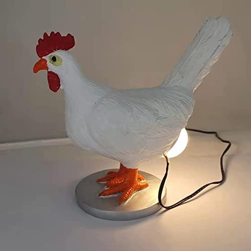 Lâmpada de ovo de galinha boolai, lâmpada de mesa de frango 3D, lâmpada de ovo liderada por vida real, luminária