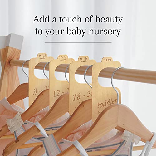 Divisores de armário de bebês por Eli com amor - 8 Premium Wood Double -sudides Baby Closet Size Divishers