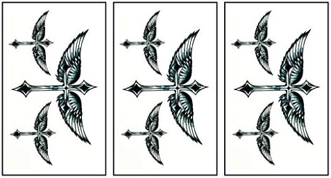 Parita Small Tattoos Sword Cross Cross Wings Tattoos temporários desenho animado para homem Mulheres