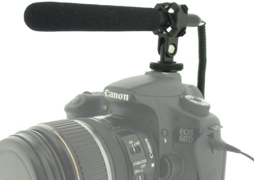 Microfone de espingarda Polaroid Pro Video Video Fin Fin e Light Condenser com montagem de choque para o