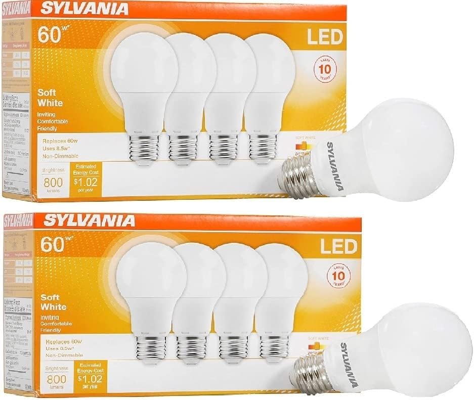 Iluminação em casa de Sylvania 78036 Lâmpada LED de LED de Sylvania, 9 W, 120 V, 800 lúmens, 2700 K, Cri 80,