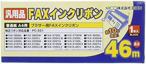 Miyoshi MCO ZFX46BR-1 IRMÃO PC-551 RIPBOL DE TINTA DE FAX UNIVERSAL, 1 peça, 16,9 pés, 10% a mais que