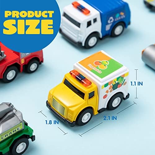 Joyin 18 peças Puxe os carros e caminhões da cidade veículos de brinquedos de brinquedos de brinquedos de carro,
