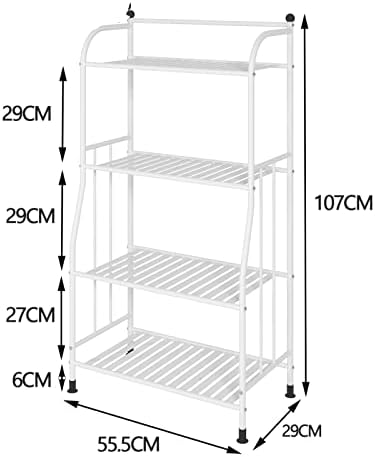Rack de armazenamento de piso de 4 camadas Guoddm - estante de metal do escritório, estante de organização