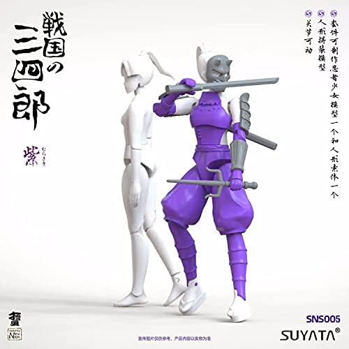 SUYATA 124 Samurai Infantaria Sanshiro, Ninja Girl - Purple - Kit de construção de modelos de plástico SNS -005,
