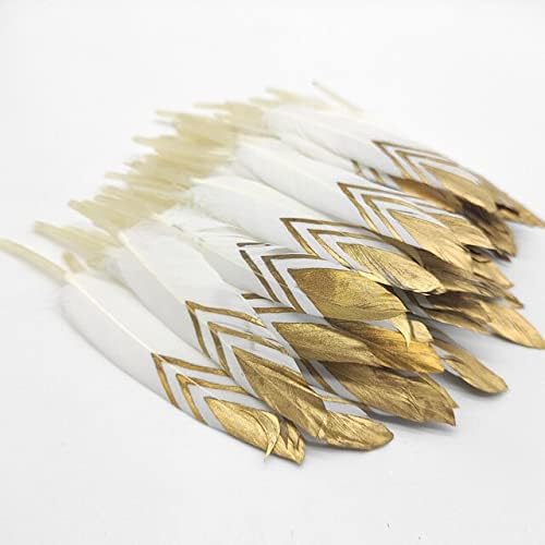10/30pcs de ouro artesanato de prata penas penas de ganso de penas brancas naturais de plumas coloridas fazendo
