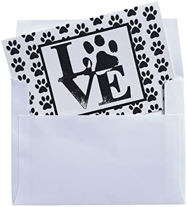 Cartões estacionários para cães com quatro designs em branco para cã