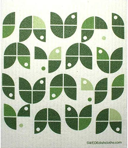 Toalhes de esponja de celulose ecológicos - toalhas de esponja de celulares - conjunto de várias cores de 5 flores geométricas suecas panos de prato em natural