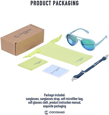 Cocosand Baby Sunglasses com cinta flexível Aviador macio Frame UV 400 Proteção para criança