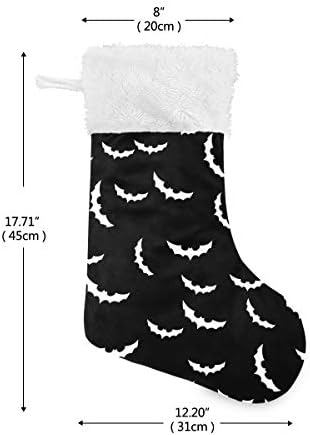 Meias de Natal com Bats Halloween Goth Impressão de Natal Presentes de Ornamento para Decoração de Festas em Família 1pcs