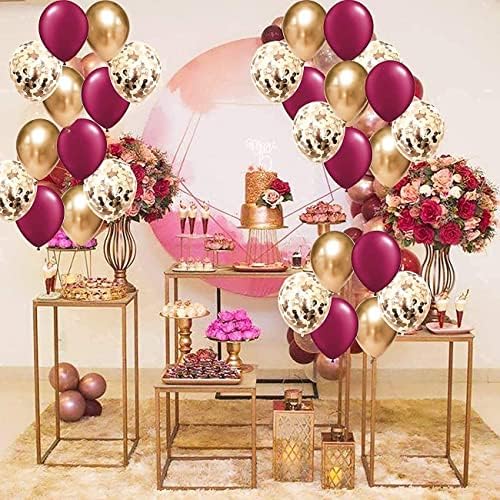Balões de ouro rosa em ouro de 30pcs para decorações de festa de aniversário da Borgonha, decorações