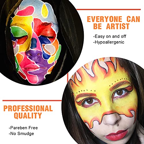 Kit de pintura de rosto profissional Bowitzki para crianças adultos 12x10 GM de tinta facial conjunto