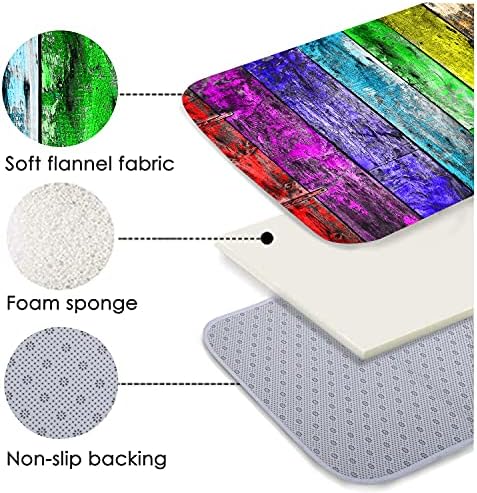 Wodejia Bath Rugs Espuma de esponja macia para banheiro e cozinha, tapete de flanela não deslizante 3D estampado,