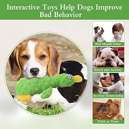 Brinquedos de cães enrugados com pato macio e macio para mastigar brinquedos para mastigadores agressivos,