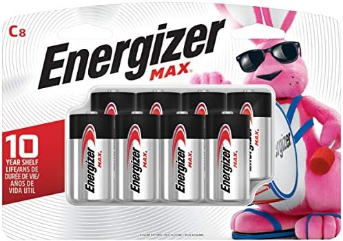 Energizer C Baterias Max Alcalino C Tamanho da célula, 8 contagem, 8 contagem, 8 contagem