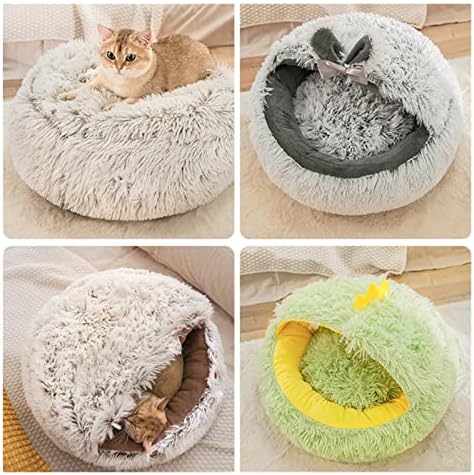 Litador de gato de tapete para animais de estimação outono e inverno A quente cama de gato semi-fechado