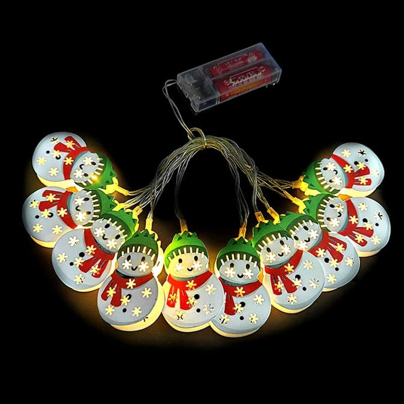 10 luzes de decoração de árvore de Natal LED Luzes de corda Papai Noel, luzes de neve de cana
