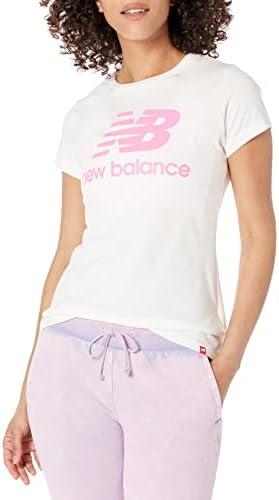 New Balance Women's NB Essentials empilhados logotipo de manga curta 19
