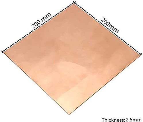 Folha de cobre de placa de latão Umky 2mm 200mm x 200mm de metal desligado qualidade prima, 2,5 mm*200