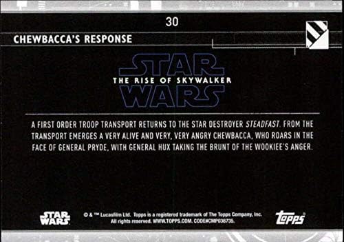 2020 Topps Star Wars The Rise of Skywalker Série 2 Azul 30 Cardbacca de respostas do cartão de negociação