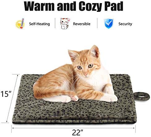 Marunda Cama de gato auto-aquecida, cobertura de cama de cama super macia, almofada de gato de aquecimento