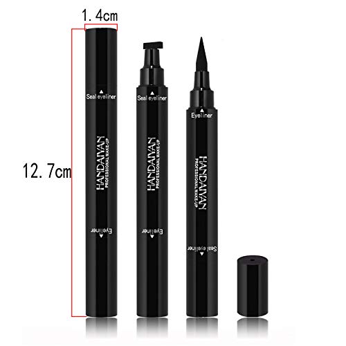 Lápis de delineador de GBStore 2 em 1, lápis de caneta de delineador líquido preto de cabeça dupla à prova d'água,