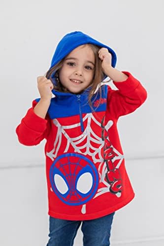 Marvel Spidey e seus amigos incríveis Miles Spider Miles Morales Spider-Man Fleece Half Zip Hoodie Toddler