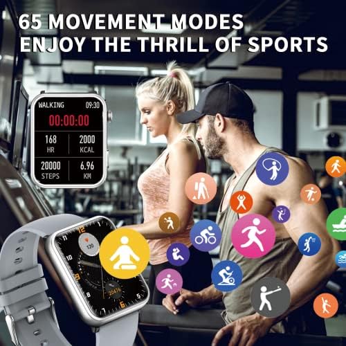 RollStimi Smart Watch, Fitness Tracker com tela grande de 1,85 HD, com freqüência cardíaca SPO2