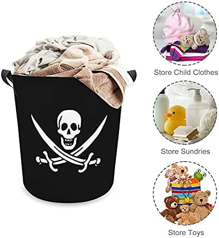 Moletons com capuz de bandeira pirata moletons skullandswords cestas de lavanderia de pano com alças de cesta