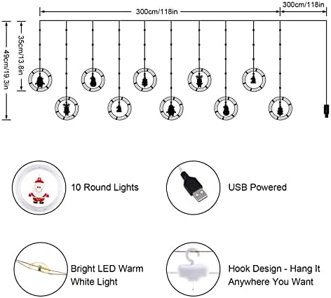 Luzes de Natal, 9,84 pés de comprimento Decorações Fairy Light com 10 luzes redondas e 125 luzes