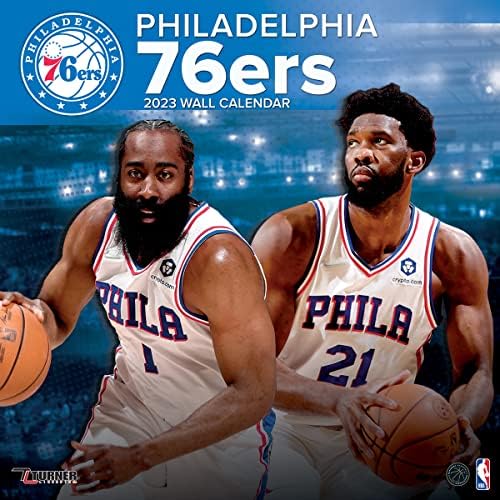 Turner Sports Philadelphia 76ers 2023 12x12 Calendário de parede da equipe