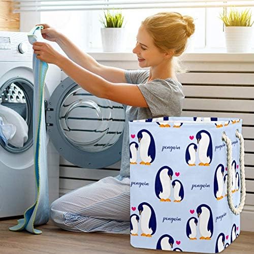 Tizorax Sweet Seisless Pattern com mamãe e baby pinguinlaundry cesto cesto cestas de armazenamento suportes
