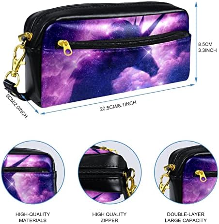 Tbouobt Gifts for Men Mulheres Bolsa de maquiagem bolsa de higiene pessoal Sacos de cosméticos, Unicorn Galaxy Purple