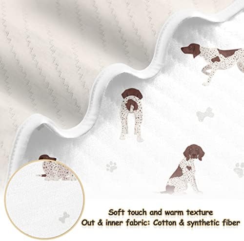 Cobertor de arremesso alemão Ponteiro de algodão abreviado para bebês, recebendo cobertor, cobertor leve e