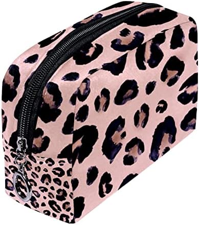 Tbouobt Makeup Bag Zipper Pouch Travel Organizador cosmético para mulheres e meninas, padrão de leopardo