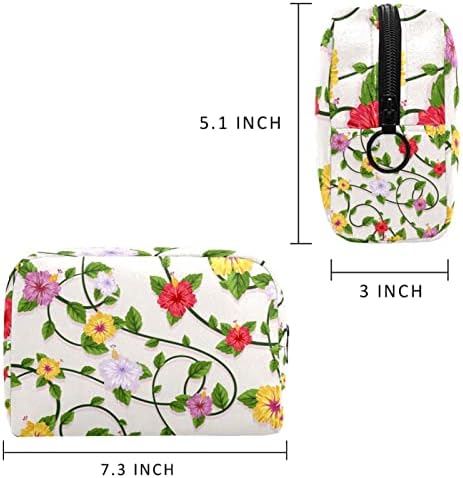 Bolsa de maquiagem floral colorida bolsa zíper fofa grande bolsa de cosméticos para mulheres para