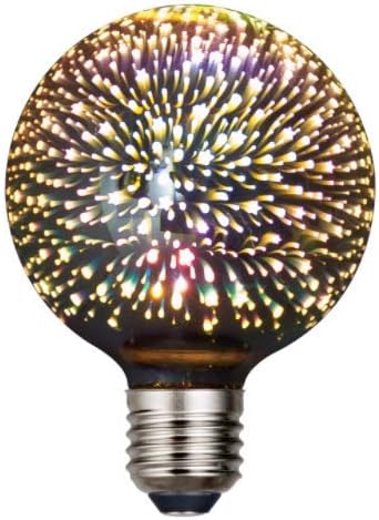 1 pacote led lâmpada vintage Edison, G95 3W, lâmpada de lâmpada colorida de fogos de artifício,