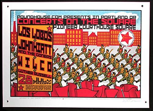 Los Lobos Wilco Poster John Hiatt 2000 Original assinado Silkscreen Gary Houston