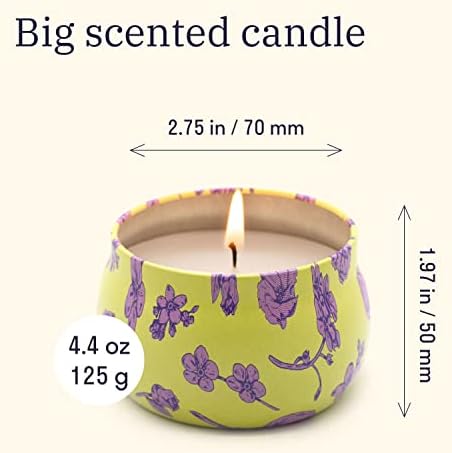 Conjunto de presentes de velas perfumadas da Soy Wax, 4 pacotes de 4,4 onças, óleo essencial, queima