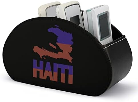 Haiti Mapa Flag TV Remote Control titular com 5 Compartamentos PU CAIXA DE CATDY ORGANIZER CATDY CAIXA