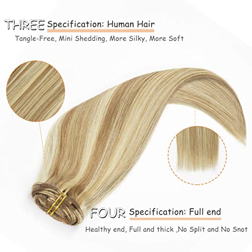 Clipe de coosa em extensões de cabelo humano clipe de cabelo de cabelo castanho dourado em extensões de cabelo reais reais cabelos naturais