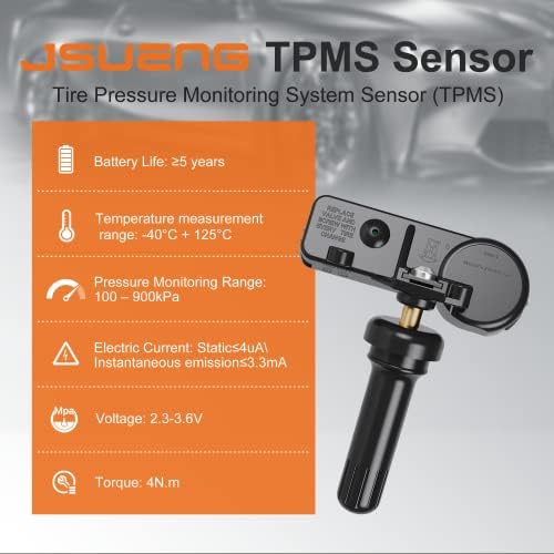 Sensor Jsueng TPMS, 1 Pacote de sensor do sistema de monitoramento de pressão dos pneus para Ford F150 F250