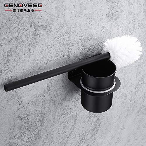 Zuqiee 304 Aconteiro de aço inoxidável Pincel em vaso sanitário preto pincel de vaso sanitário define