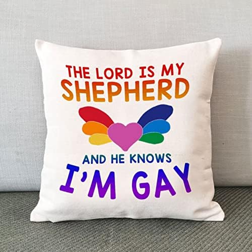 Lesbian Gay Pride Pansexual Transgender Trow Pillow Capa O Senhor é meu pastor e ele sabe que eu sou a capa